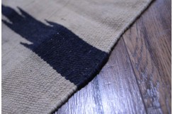 Wełniany kilim chodnik ludowy beżowy Afganistan 60x270cm lekki