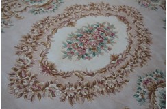 Piękny dywan Aubusson Habei ręcznie tkany z Chin 250x350cm 100% wełna przycinany rzeźbione kwiaty beżowy brązowy