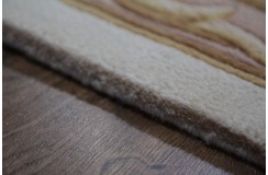 Piękny dywan Aubusson Habei ręcznie tkany z Chin 250x350cm 100% wełna przycinany rzeźbione kwiaty beżowy brązowy