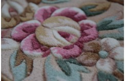Piękny dywan Aubusson Habei ręcznie tkany z Chin 250x350cm 100% wełna przycinany rzeźbione kwiaty beżowy brązowy