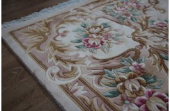 Piękny dywan Aubusson Habei ręcznie tkany z Chin 250x350cm 100% wełna przycinany rzeźbione kwiaty beżowy brązowy