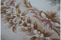 Piękny dywan Aubusson Habei ręcznie tkany z Chin 250x350cm 100% wełna przycinany rzeźbione kwiaty beżowy brązowy