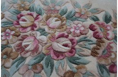 Piękny dywan Aubusson Habei ręcznie tkany z Chin 250x350cm 100% wełna przycinany rzeźbione kwiaty beżowy brązowy