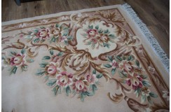 Piękny dywan Aubusson Habei ręcznie tkany z Chin 250x350cm 100% wełna przycinany rzeźbione kwiaty beżowy brązowy