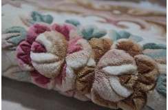 Piękny dywan Aubusson Habei ręcznie tkany z Chin 250x350cm 100% wełna przycinany rzeźbione kwiaty beżowy brązowy