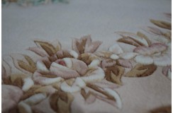 Piękny dywan Aubusson Habei ręcznie tkany z Chin 250x350cm 100% wełna przycinany rzeźbione kwiaty beżowy brązowy