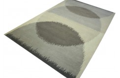 Nowoczesny wełniany dywan z Indii ręcznie tkany 250x300cm piękny wzór beż/szary