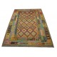 Kaudani wzorzysty dywan kilim z Afganistanu 100% wełna VINTAGE 197x296cm pastelowe kolory