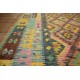 Kaudani wzorzysty dywan kilim z Afganistanu 100% wełna VINTAGE 197x296cm pastelowe kolory