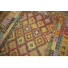Kaudani wzorzysty dywan kilim z Afganistanu 100% wełna VINTAGE 197x296cm pastelowe kolory