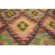 Kaudani wzorzysty dywan kilim z Afganistanu 100% wełna VINTAGE 197x296cm pastelowe kolory