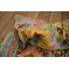 Kaudani wzorzysty dywan kilim z Afganistanu 100% wełna VINTAGE 197x296cm pastelowe kolory