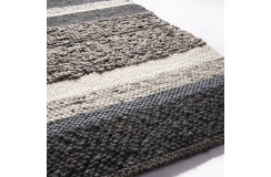 Luksusowy dywan Brinker Carpets Step Design A szary brąz 170x230cm 100% wełna owcza