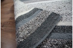 Luksusowy dywan Brinker Carpets Step Design A szary brąz 170x230cm 100% wełna owcza