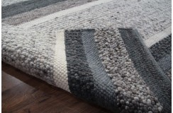 Luksusowy dywan Brinker Carpets Step Design A szary brąz 170x230cm 100% wełna owcza