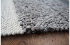 Luksusowy dywan Brinker Carpets Step Design A szary brąz 170x230cm 100% wełna owcza