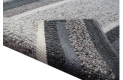 Luksusowy dywan Brinker Carpets Step Design A szary brąz 170x230cm 100% wełna owcza
