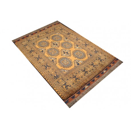 Oryginalny 100% wełniany dywan Afgan Kargahi Buchara 109x140cm ręcznie gęsto tkany