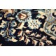 Nain 6la Habibian gęsto ręcznie tkany dywan z Iranu wełna + jedwab ok 50x75cm granatowy majestatyczny 