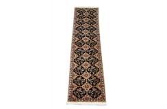Nain 6la Habibian gęsto ręcznie tkany dywan z Iranu wełna + jedwab ok 50x200cm granatowy majestatyczny 