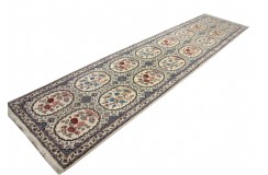 Ręcznie tkany dywan Nain 6la Habibian z Iranu 10x400cm granatowy