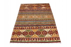 Dywan Ziegler Arijana Shaal 100% wełna kamienowana ręcznie tkany luksusowy 200x280cm kolorowy w pasy